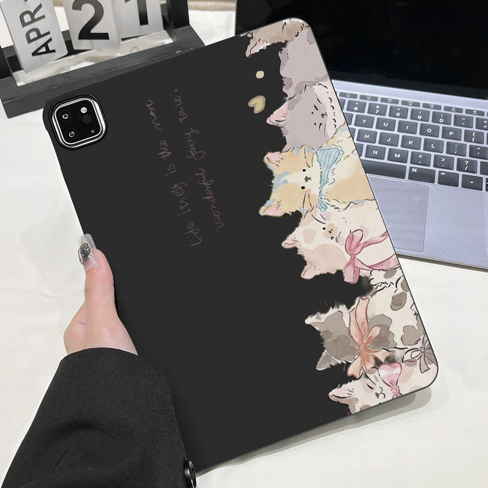 Aesthetic Tablet Case for Apple iPad Pro 9.7 10.5 12.9 13 Air 2 3 11 13 mini 4 5 6 7 Shell Pink Leopard Design Shockproof Cover