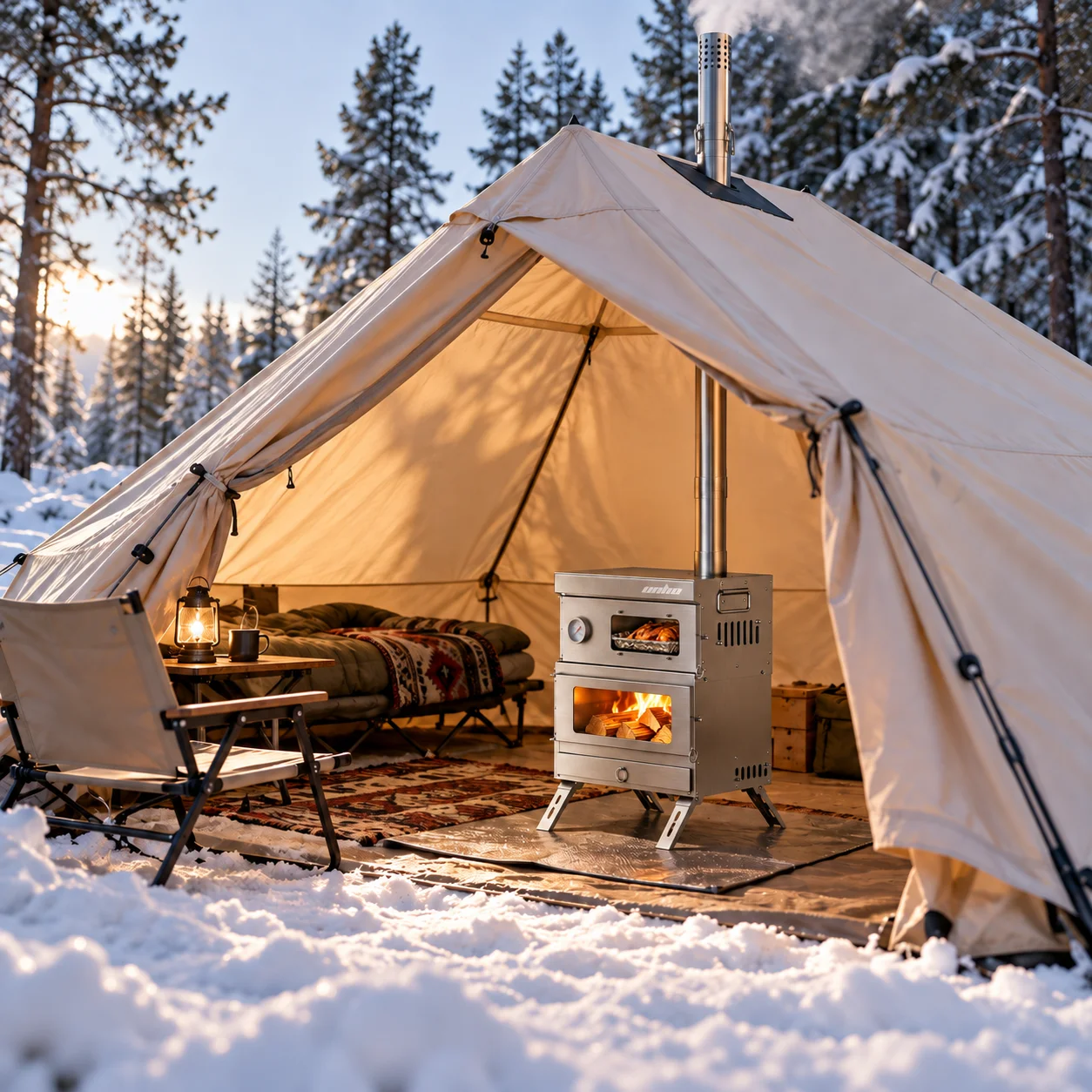 1 Set Stainless Steel Wood Bur - огляд і ціна Hot Tent Wood Stove With Chimney Pipe