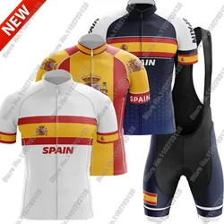 2025 Spain Flag Cycling Jersey Set Summer Spanish National Team Clothing Road Bike Shirts Suit Bicycle bib Shorts MTB Maillot