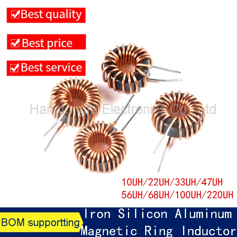 5pcs 80125 Iron Silicon Aluminum Magnetic Ring Inductor  10UH 22UH 33UH 47UH 56UH 68UH 100UH 220UH 330UH High Current Induc