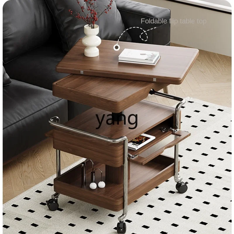 xy1y caramel medieval trolley living room movable folding pulley lifting coffee table side table