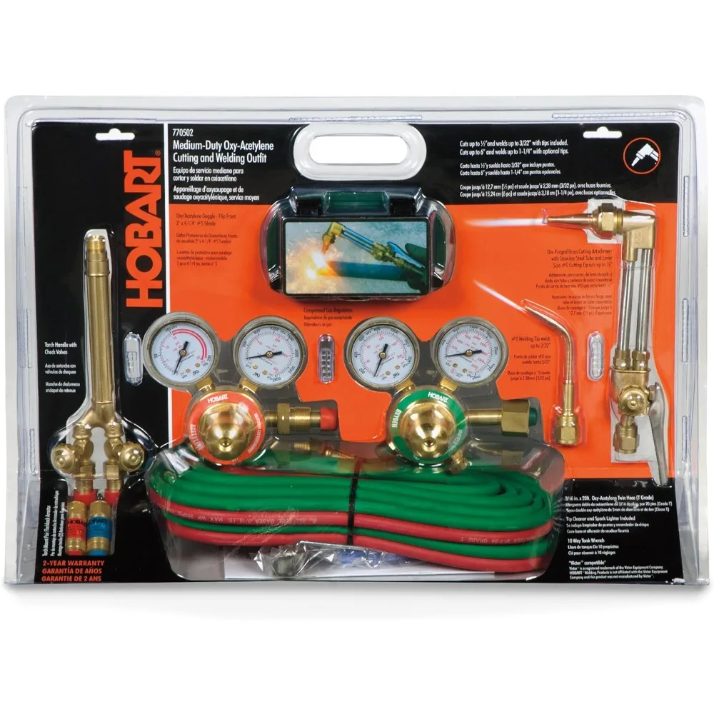 

770502 Medium Duty Oxy-Acetylene Kit - Versatile Oxy Acetylene Torch Set - Durable Cutting Torch Kit Includes User Manual