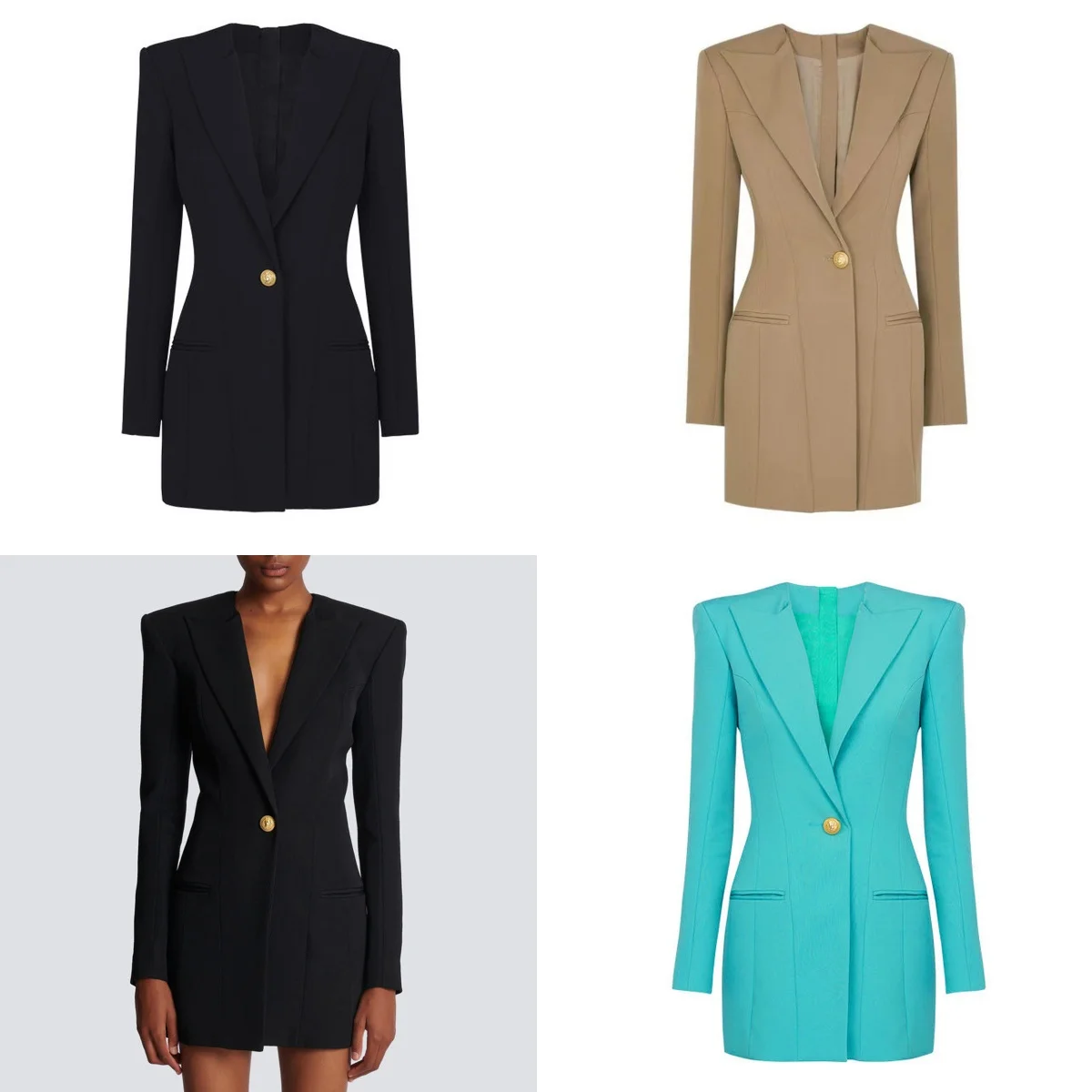 

Women's Dress Blazer Long Sleeve Slim Fit, Notched Collar Solid Color Commuter Office to Evening Dress for Spring and Fall