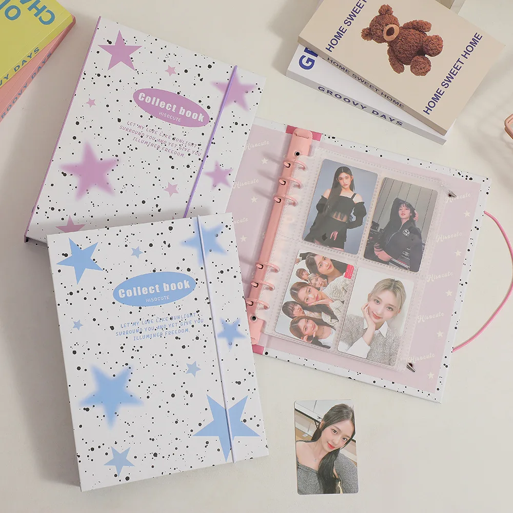 MINKYS Kawaii My Star A5 Kpop Photocard Binder Coletar Titular do cartão do livro Idol foto Photocard Álbum Papelaria