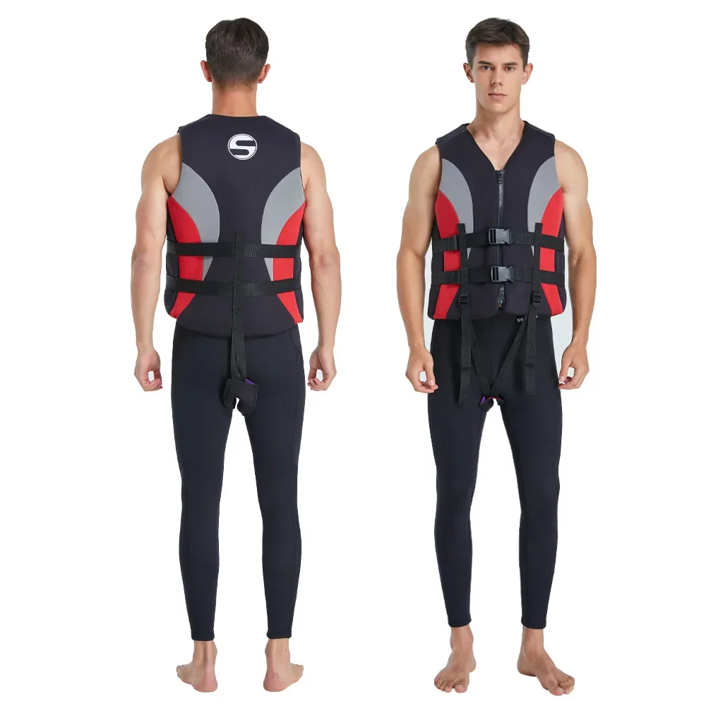 Adult EPE Life Jacket Swimming Water Sports Equipment Buoyancy Vest Portable Wading Rafting Fishing Boating Kayaking Life Vest