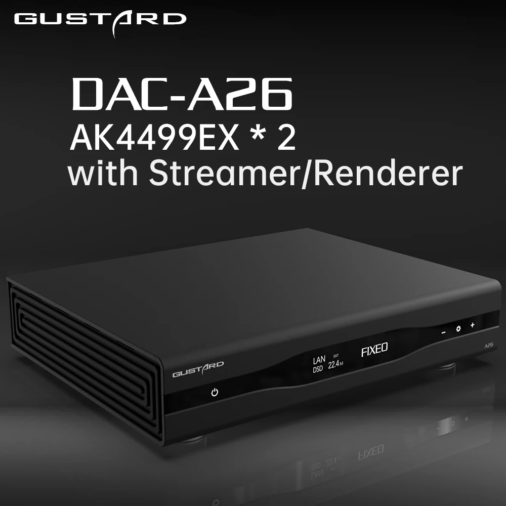 Gustard A26 High Performance Audio DAC dual AK4499EX AK4191 chips Streamer/Renderer XMOS DSD512 PCM768K MQA384K Remote Quloos