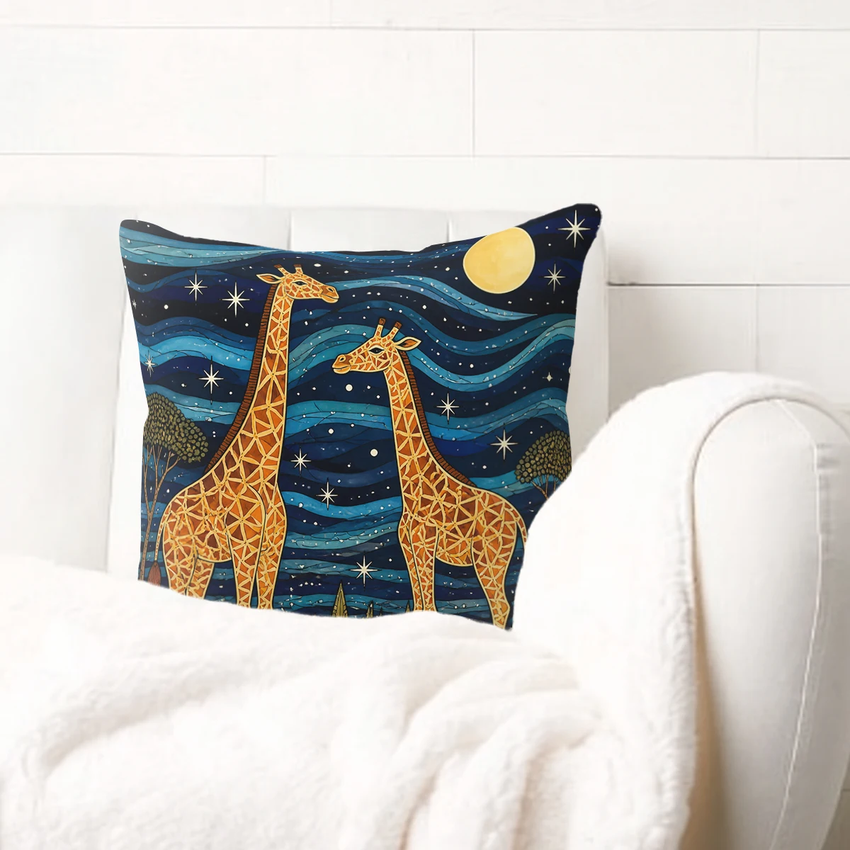 Mysterious Forest Pattern Polyester Pillow Cover - 2D Printed Decorative Pillow Case for Home Sofa Bedroom, No Insert Included