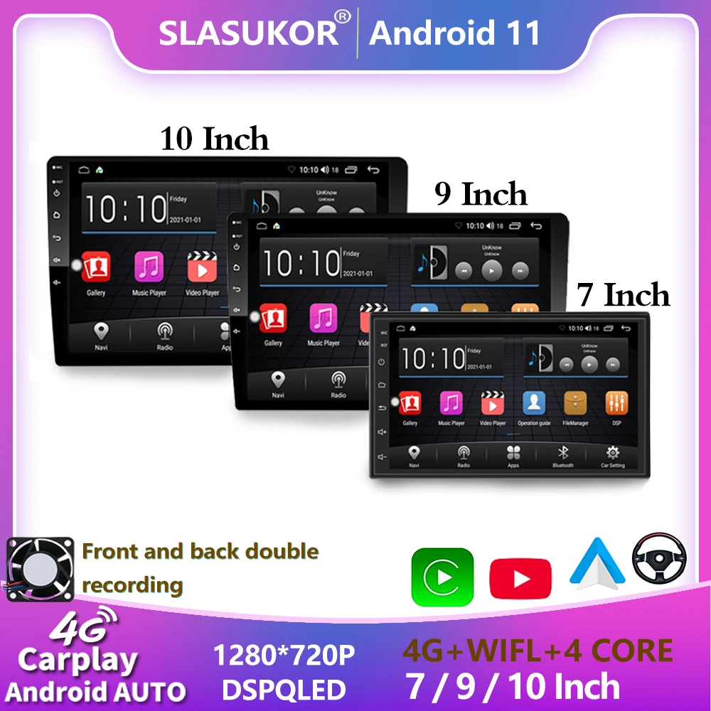 

2 Din 7 9 10 Inch Android Car Radio 2G+16G 2G+32G Universal Multimedia Player Carplay Auto Autoradio Stereo Bluetooth