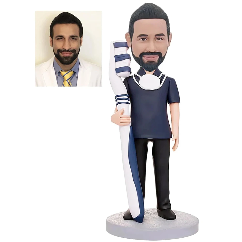 

Мужской стоматолог Bobbleheads по индивидуальному заказу, персонализированная фигурка, подарки для парня, мужа, папы, босса, коллега