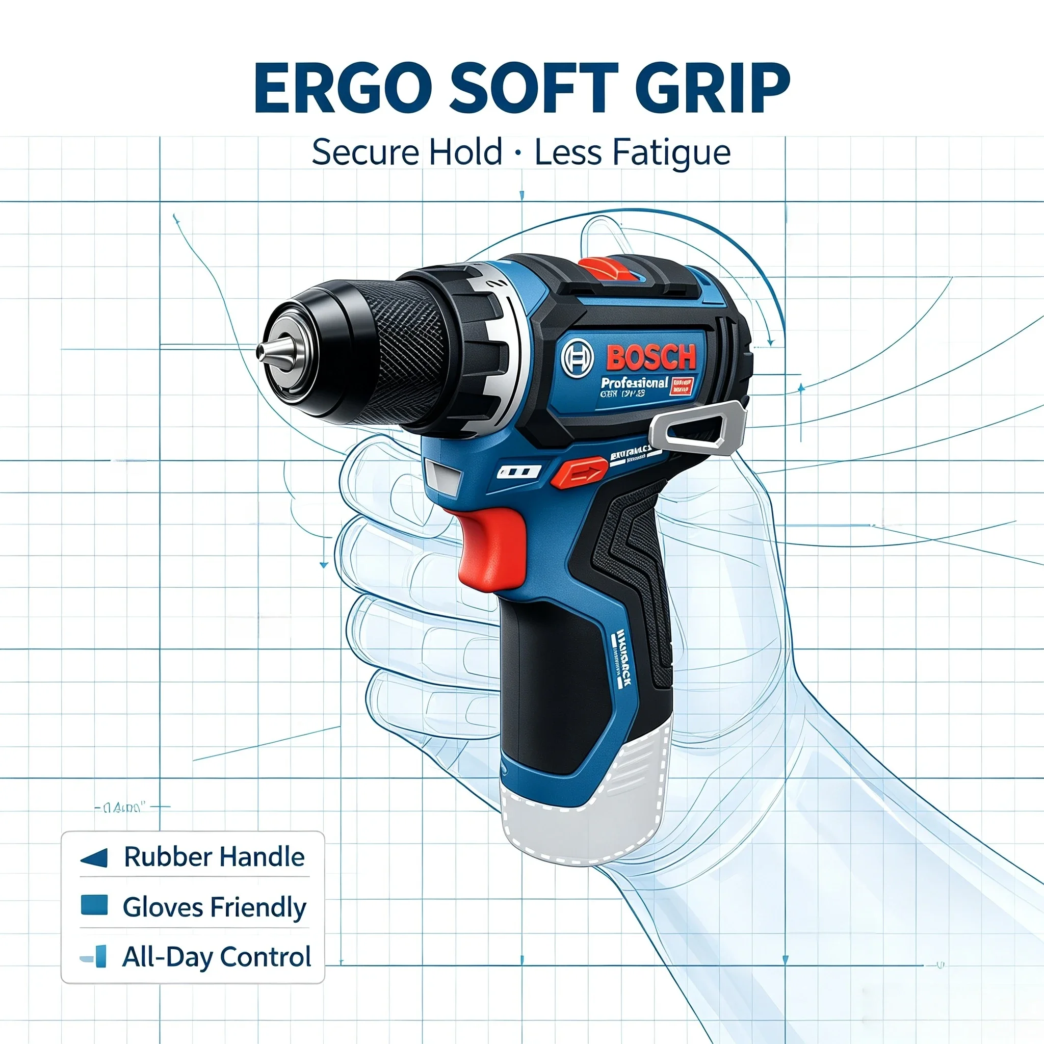Bosch Professional GSR 12V-32 Cordless Brushless Drill 32Nm High Torque Dual Speed T-Shaped Handle Multifunctional Power Tool