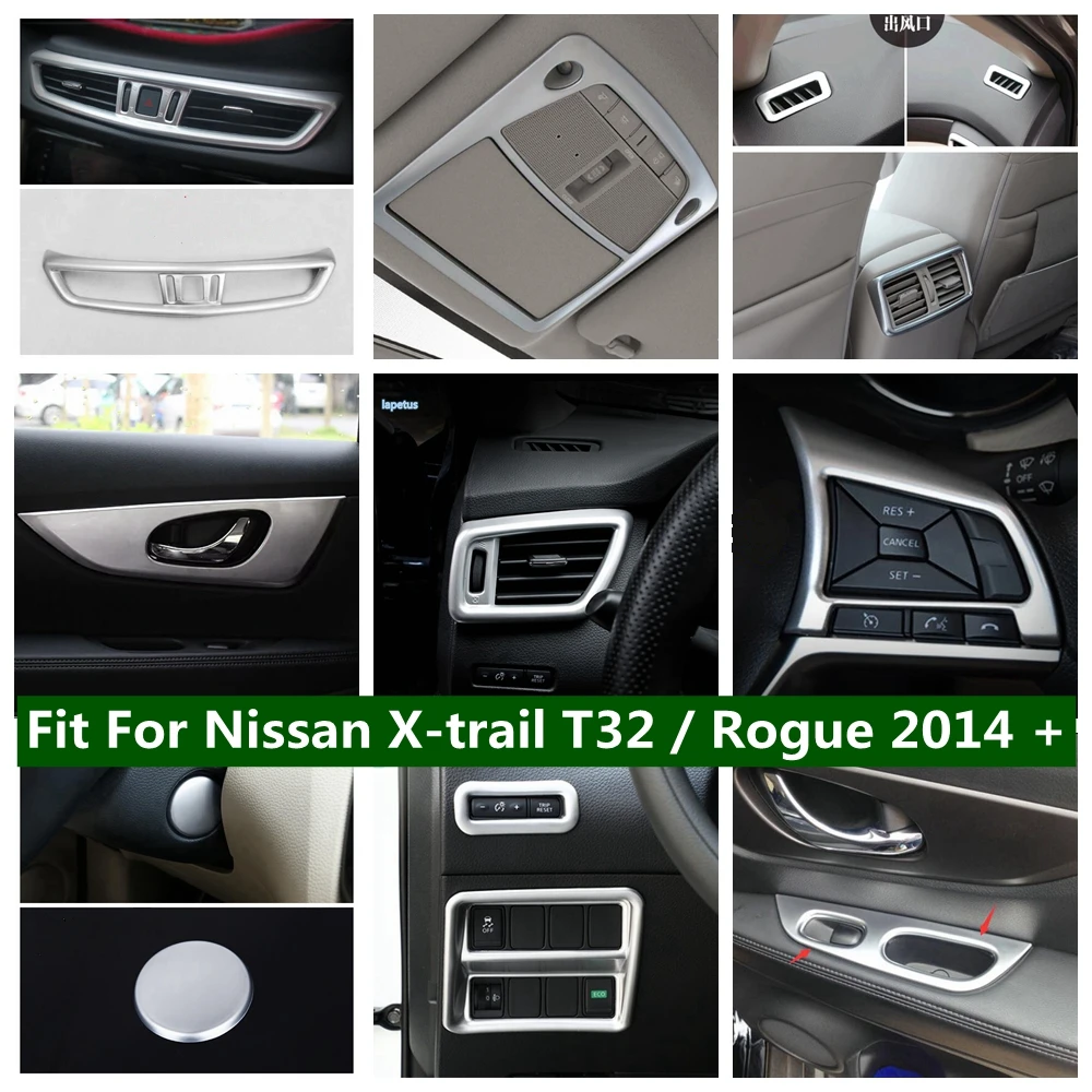 

Steering Wheel / Window Lift Button / Head Light Switch / Air AC Outlet Cover Trim For Nissan X-trail T32 / Rogue 2014 - 2020