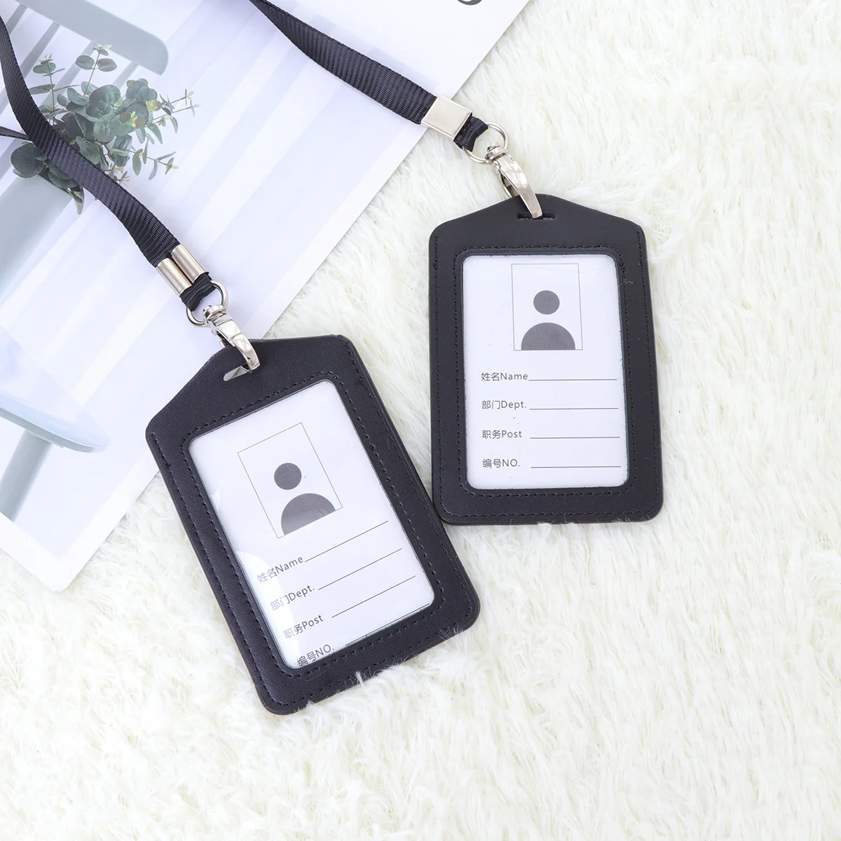 

2Pcs Multi Functional Id Badge Holders Waterproof Passport Holder Portable Travel Business Card Holder with Lanyard