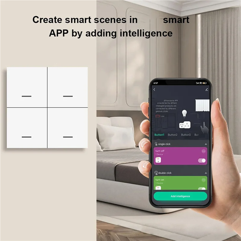 

Смарт-переключатель сцен REPLA-2X Tuya Zigbee, 4-бандовый интеллектуальный переключатель, 12 переключателей сцен, кнопочный контроллер, поддерживает домашний помощник