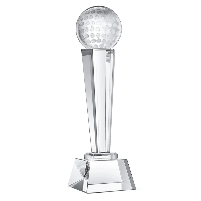 

Golf Trophies Crystal Ball Trophies 9 X 2.8 Inch For Adults Kids Golf Tournament Table Desktop Decor