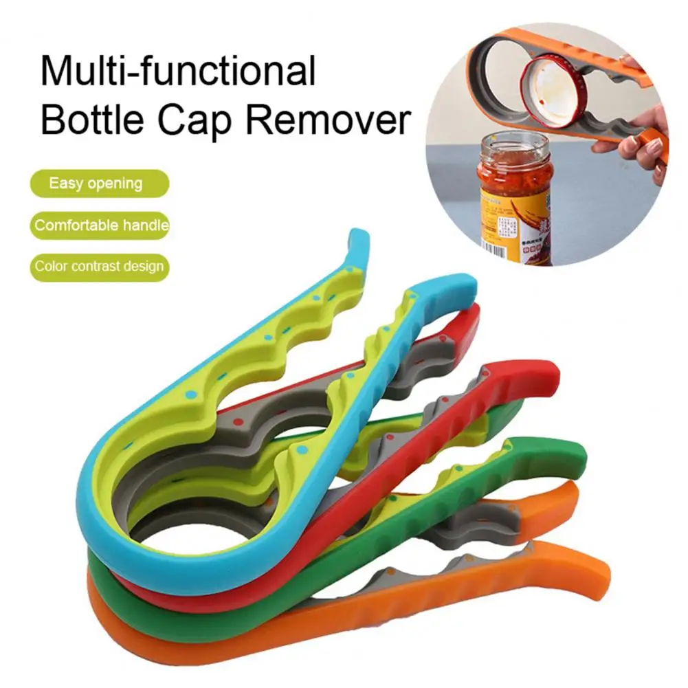 Bottle Opener Cap Twister Four-in-One Jar Lid Opener Anti-Slip Grip Easy Twist Off Caps Multiple Colors Kitchen Gadget Бутылка