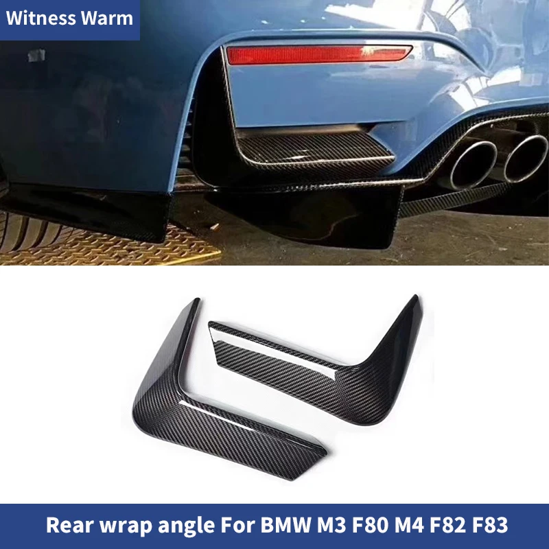 Car Rear wrap angle Bumper Aprons Side Splitter For BMW M3 F80 M4 F82 F83 Body Kit 2015-2019 Carbon Fiber/FRP