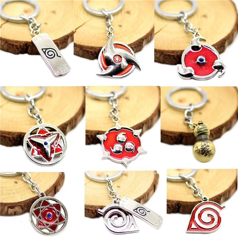 Naruto Anime Keychain Pendant Uchiha Itachi Red Cloud Kakashi Rinko Shuriken Ninja Metal keychain Pendant view 2