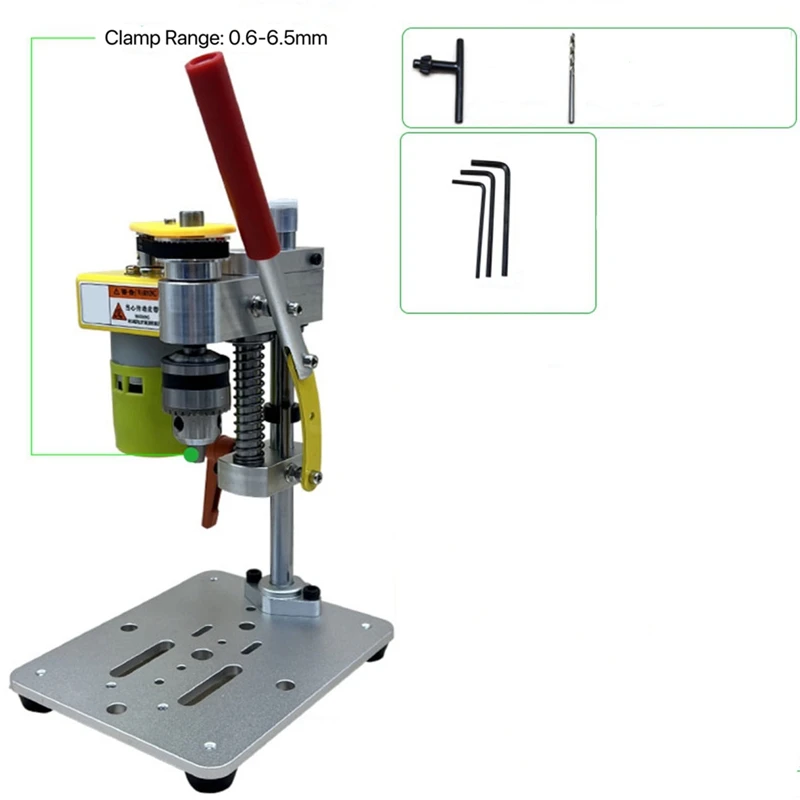 LICG Mini Drill Press Table Driller B10 Chuck Precision Table Drilling Machine 795 Motor Metal Wooden Jade DIY Crafts Tool