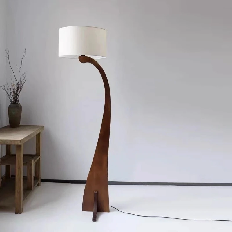 Walnut floor lamp living room vertical study tea room solid wood floor lamp