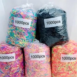 1000 Pcs Colorful Disposable Hair Bands Scrunchie Elastic Rubber Band Ponytail Holder Kawaii Hair Accessories  Hair Ties