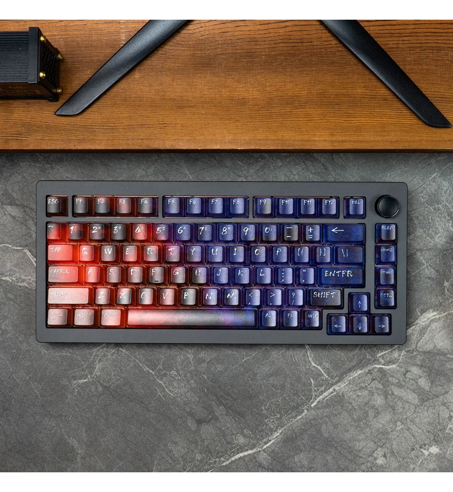 Five-sided fog transparent ai3D pad printing 119 keys original factory suitable wooting mechanical keyboard neon gradual change