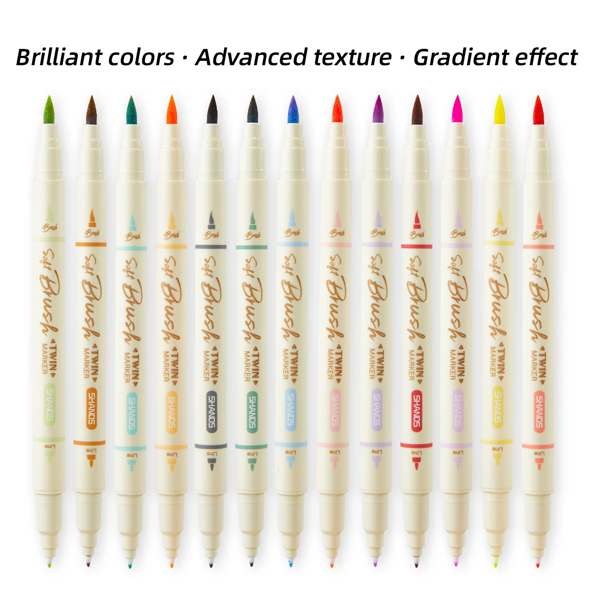 18-Piece Box of Coloring Pens, Double-Ended Design (Soft Tip + Fine Tip), Vibrant Colors to Meet All Your Coloring Needs.