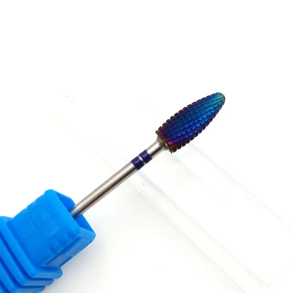 HYTOOS สีฟ้าคาร์ไบด์เจาะเล็บบิต 3/32 "เล็บ Bits เจาะอุปกรณ์เสริมเครื่องตัดเล็บเครื่องมือ