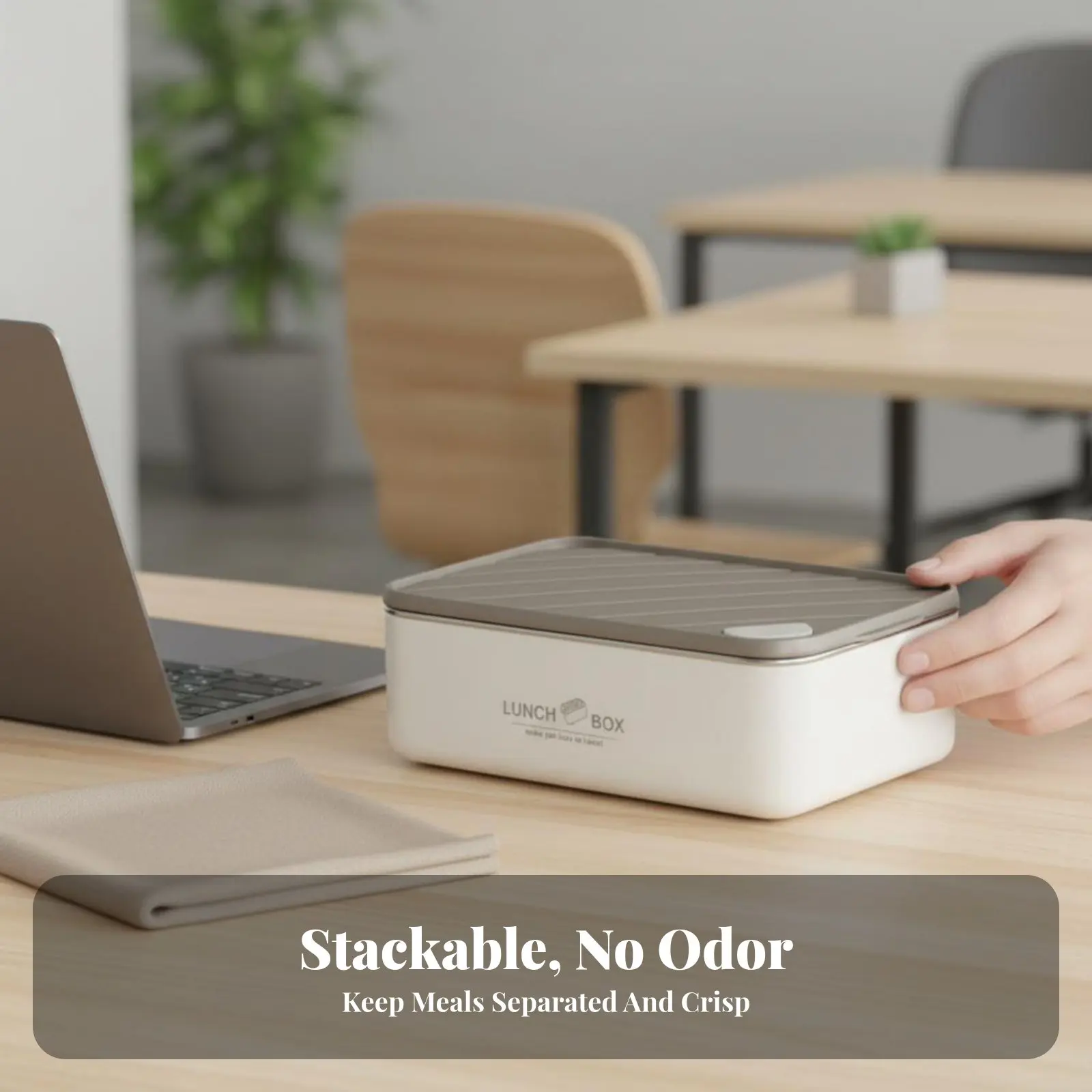 304 Stainless Steel Lunch Box, Bento Food Container, Leakproof, Microwave Safe Rectangle, for Students, Office