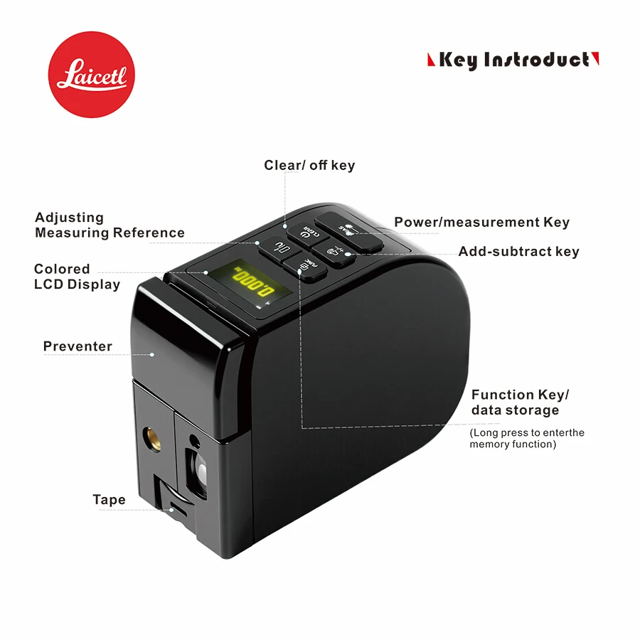 USB Charging 2-in-1 Laser Rangefinder With 16ft Tape Measure, LCD Display, Multiple Measurement Modes