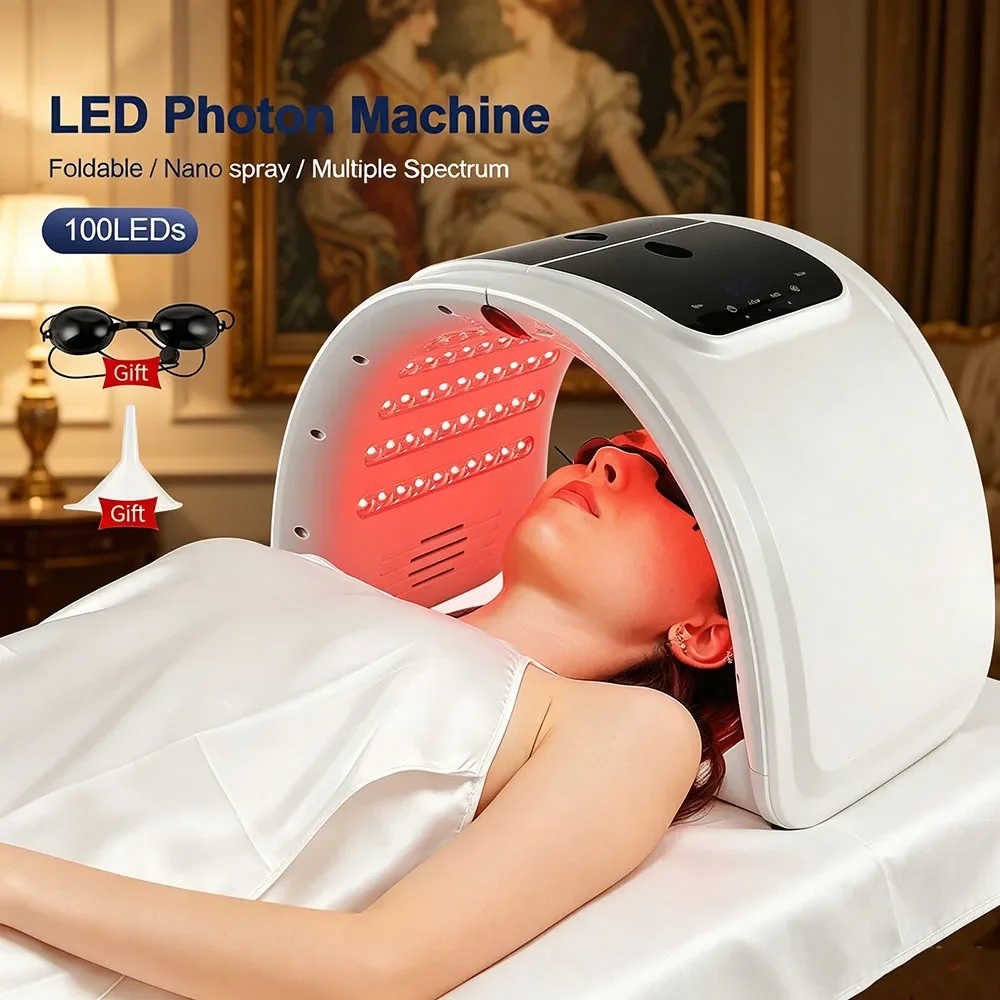 

7 Colors LED Photon Machine With Nano Spray Skin Moisturizing Face&Body Mask Salon SPA Home Use Skin Rejuvenation Acne Skin Care