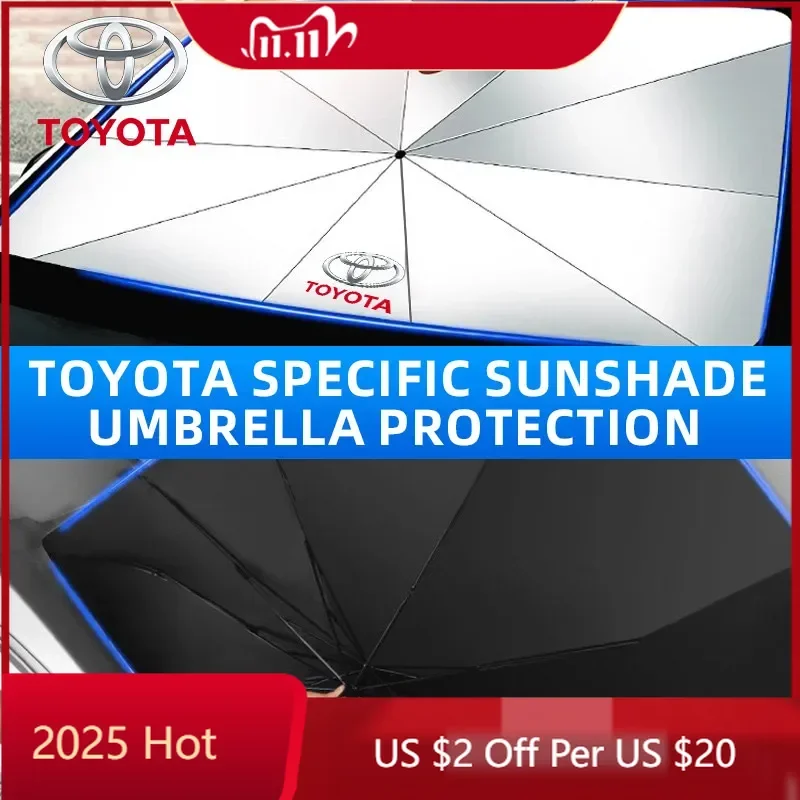

Для Toyota 2026, новые колпаки-концентраторы с логотипом автомобиля, солнцезащитный козырек на лобовое стекло, зонт для Toyota Chr Corolla Camry Rav4 Yaris Hilux Prius Avensis