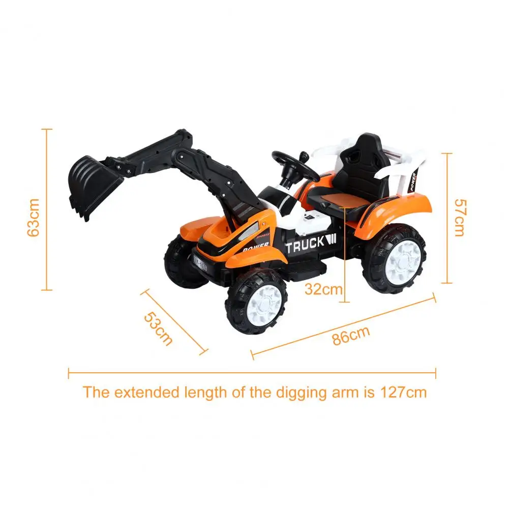 Children's Electric Excavator Construction Vehicle Can Seat People, Large Size Can Sit And Ride Excavator Toy Electric Vehicle