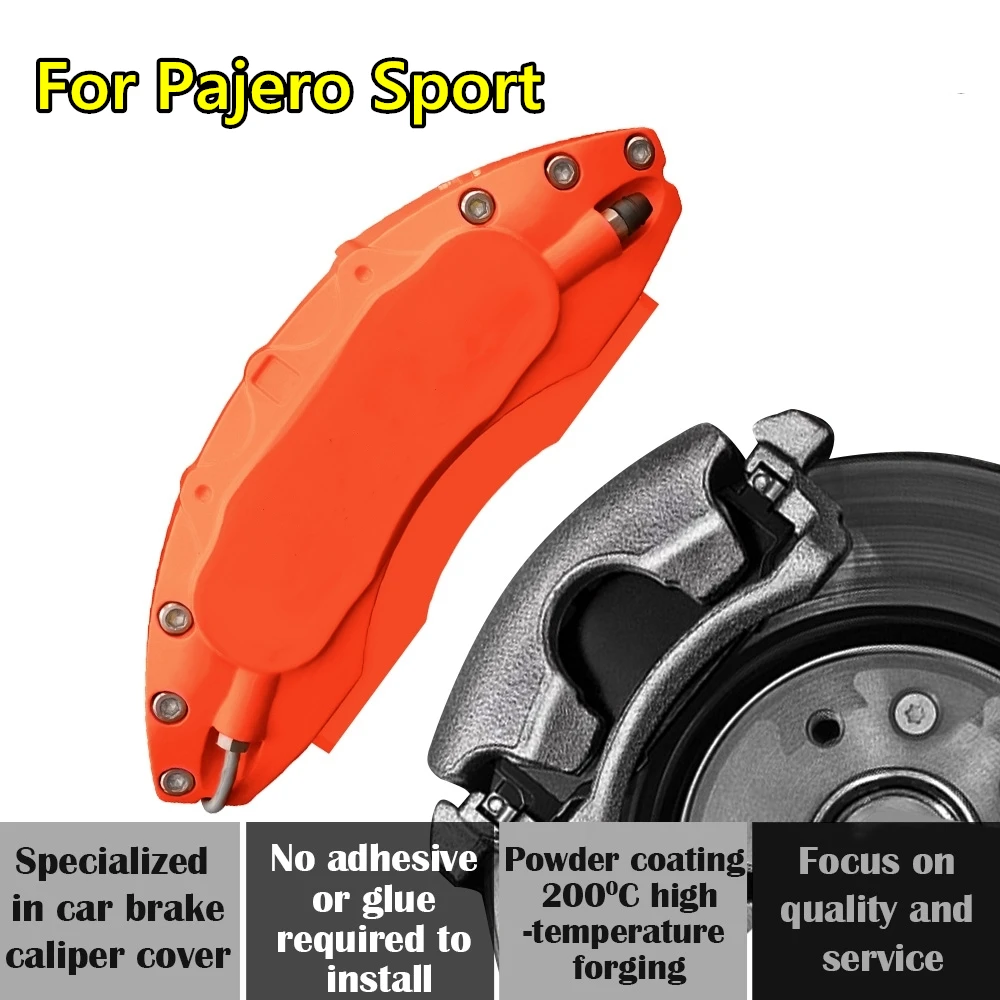 For Mitsubishi Pajero Sport Car Brake Caliper Cover Aluminum Alloy Metal Exterior Kit Fit 2.4L 3.0L  2011 2013 2019 2020