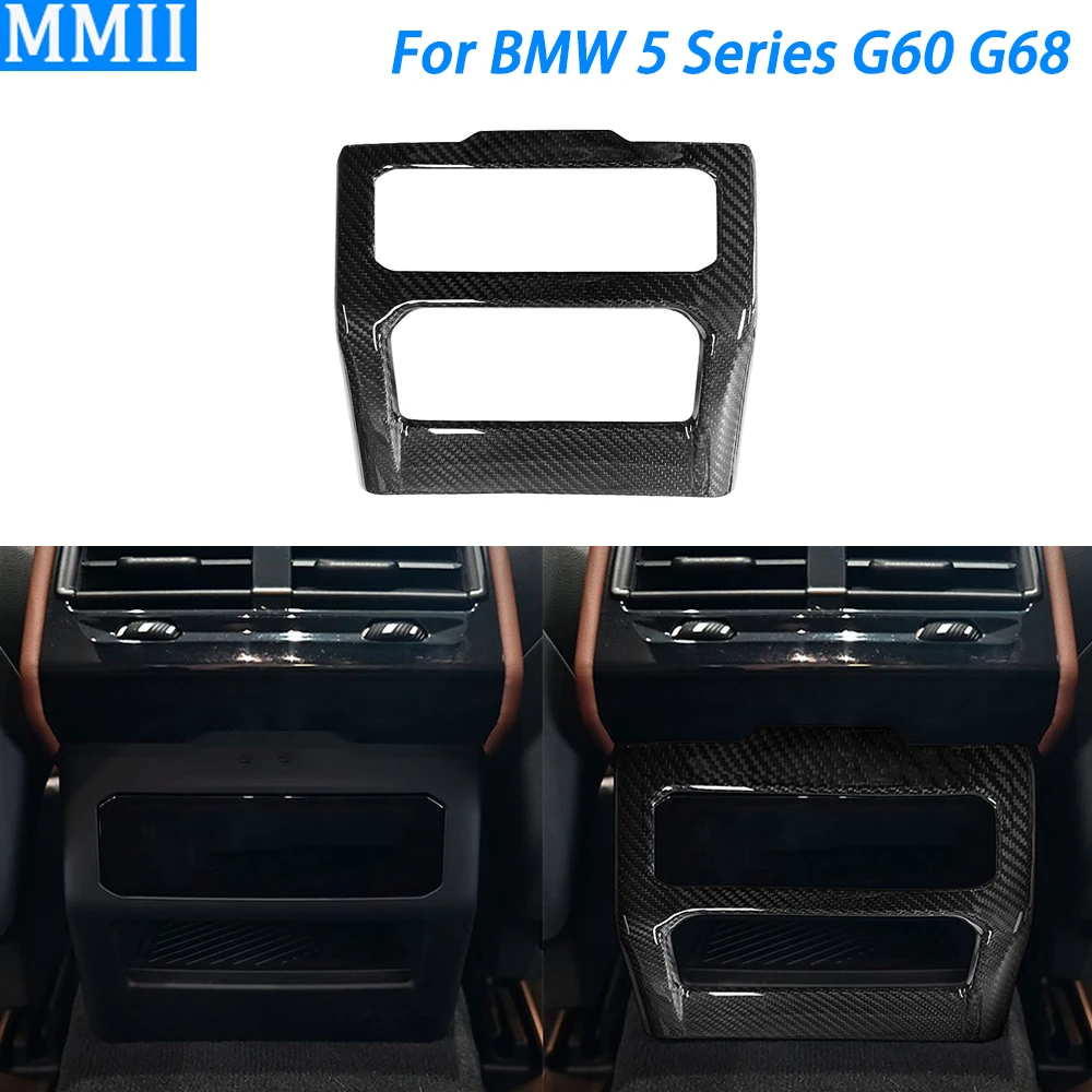 

For BMW 5 Series G60 G68 2024-2025 Real Dry Carbon Fiber Rear Air Conditioning Outlet Trim Cover Car Modification Accessories