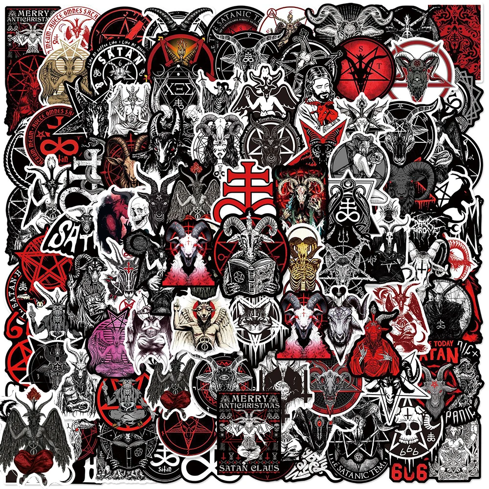 10/30/50/100pcs Cool Horror Demon Satan Stickers Gothic Art Graffiti Decals Laptop Motorcycle Phone Luggage Waterproof Sticker