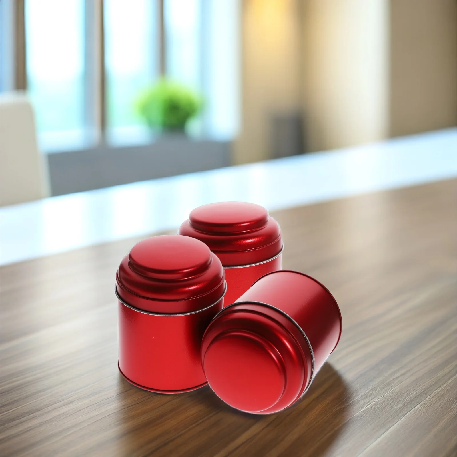 3 قطعة علب معطرة صفيح محكم الشاي تخزين الجرار للقهوة السكر التوابل الفواكه المجففة ديكور منزلي معدني #2