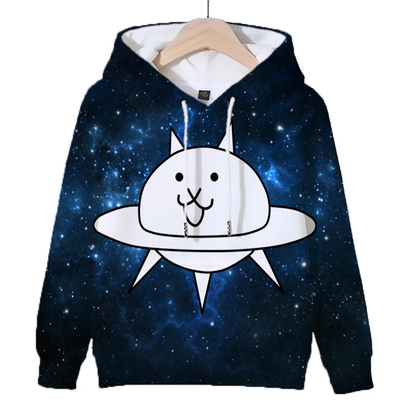 Game The Battle Cats Hoodies Girls Casual Pullover Tops Boys Cute Cartoon Sweatshirts Kids Clothes Sportswear Children Sudadera