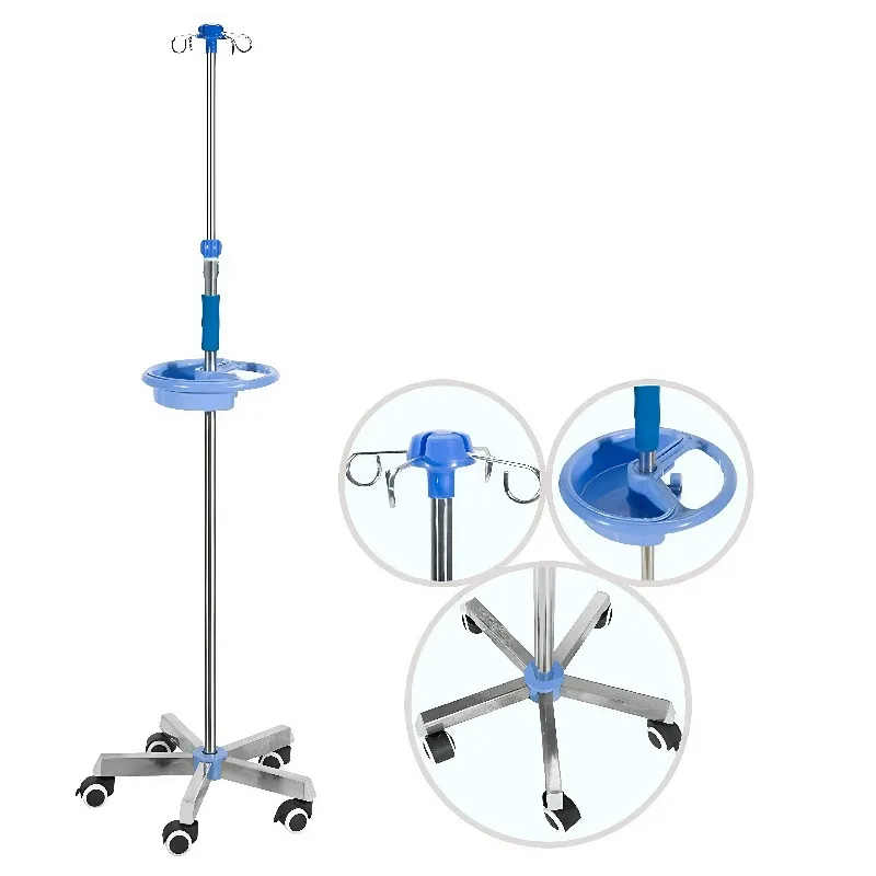 Stainless Steel Hospital IV Pole Infusion IV Stand