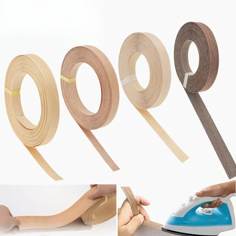 Hot Melting Adhesive Furniture Tape Wood Grain Tape Real Wood Pre-Adhesive Trim Bed Frame Edge Decorative Beautiful Seam Sticks