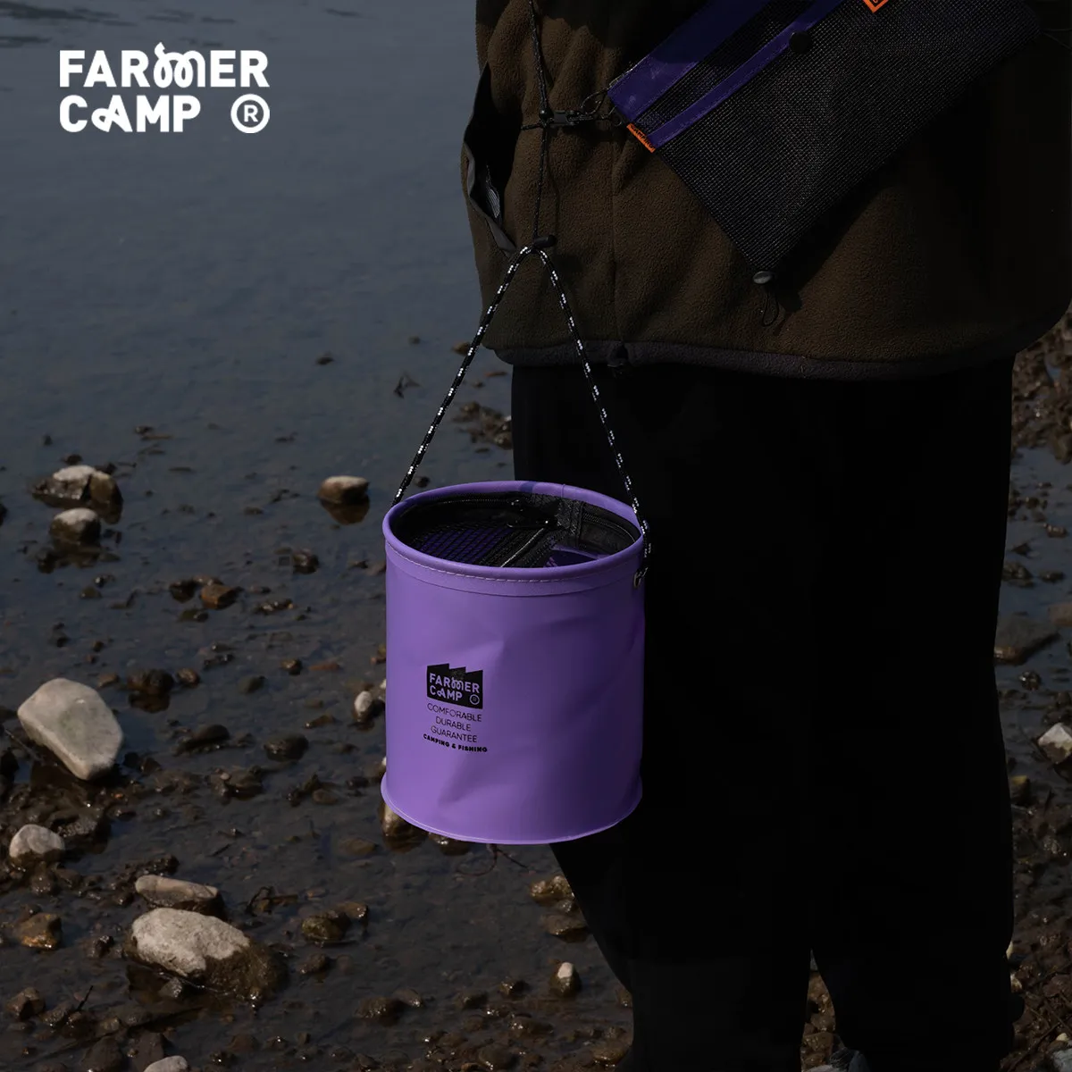 

Складное рыболовное ведро Farmer Camp: многофункциональный контейнер для живой рыбы с крышкой, ведро для воды для рыбалки и кемпинга на открытом воздухе