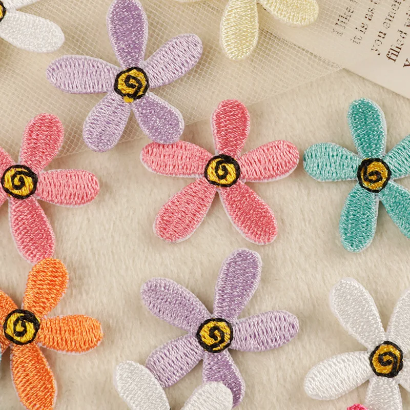 21-teiliges Blumen-Aufnäher für Kleidung mit Eisen-Stickerei, niedliche Massen-Nähstoffe, Kinder-Packung, DIY-Applikationen, Thermocollant-Jacke – Detail 3