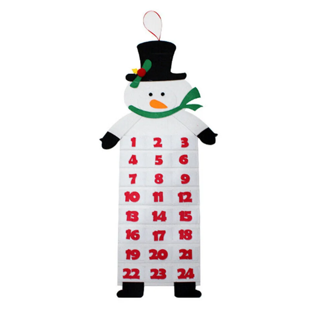 Christmas Advent Calendar  Reusable Santa Christmas Countdown Calendar with 24 Days Pockets  Wall Hanging Christmas Decoration