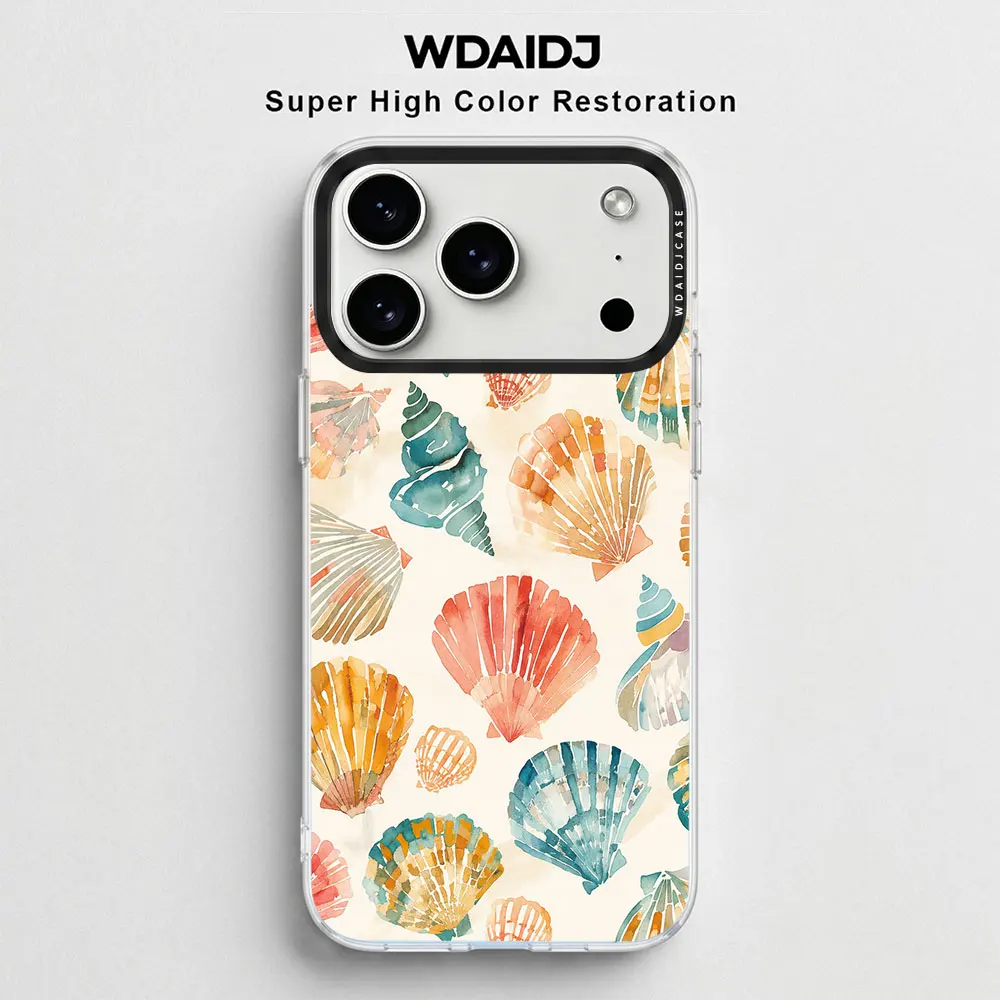 

Gentle watercolor hand-painted｜Colorful shell conch holiday style suitable for iPhone case
