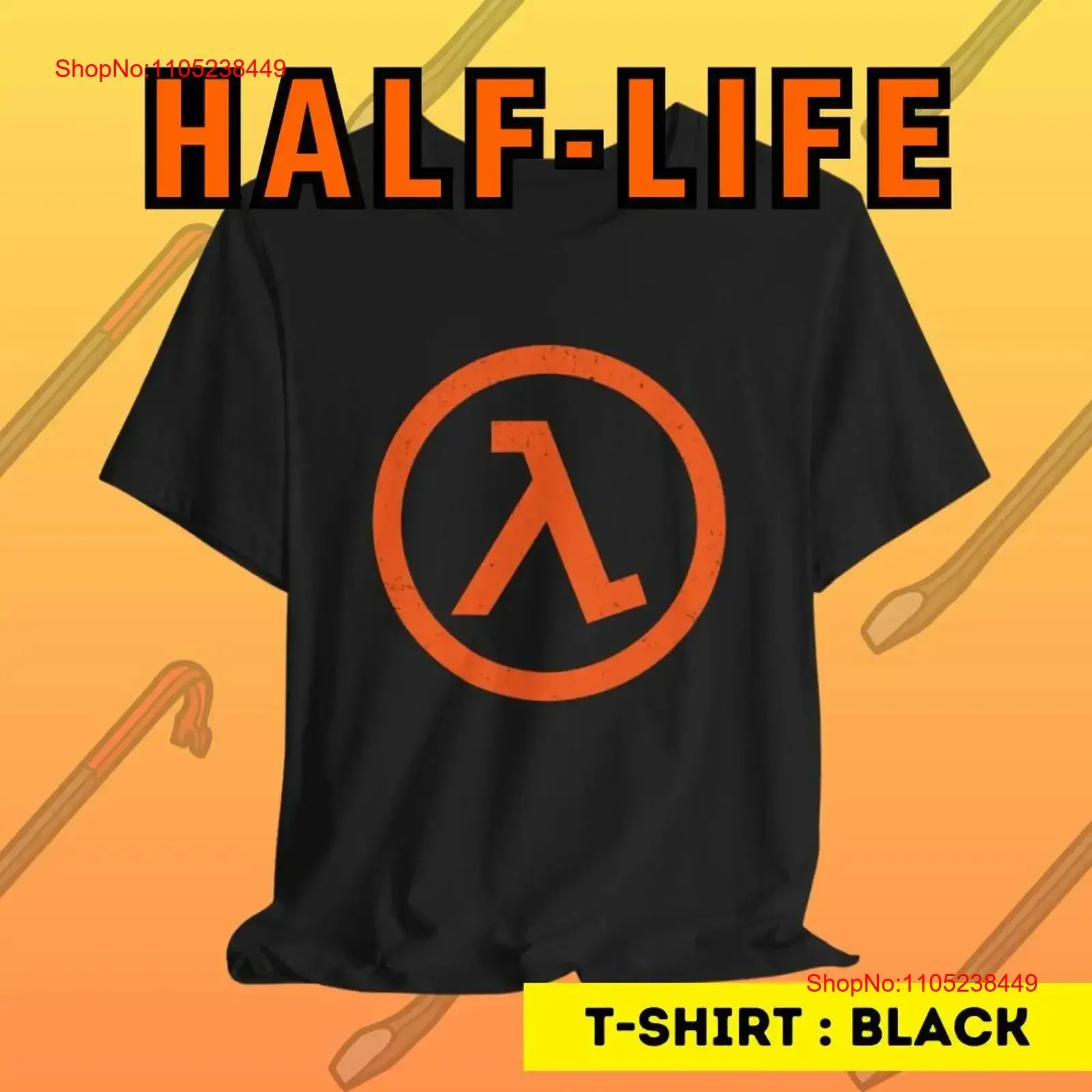 Half Life Video Game T Shirt Valve Games Fan Retro Gaming Gordon Freeman 's vintage Washed homme Slightly Casual Breathable