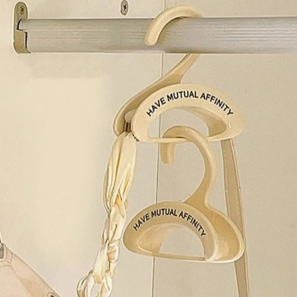 

4Pcs Multifunction Wardrobe Handbag Organizer Widen Plastics Bag Hanger Hook Arched Space Saving Silk Scarf Hanging Storage Rack