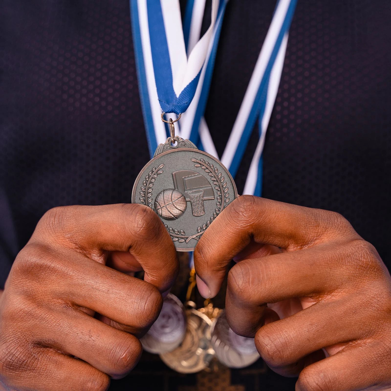

3 Pcs Metal Medal Basketball Sports Award Medals Silver Competition Place Champions Gold The Winner Bronze