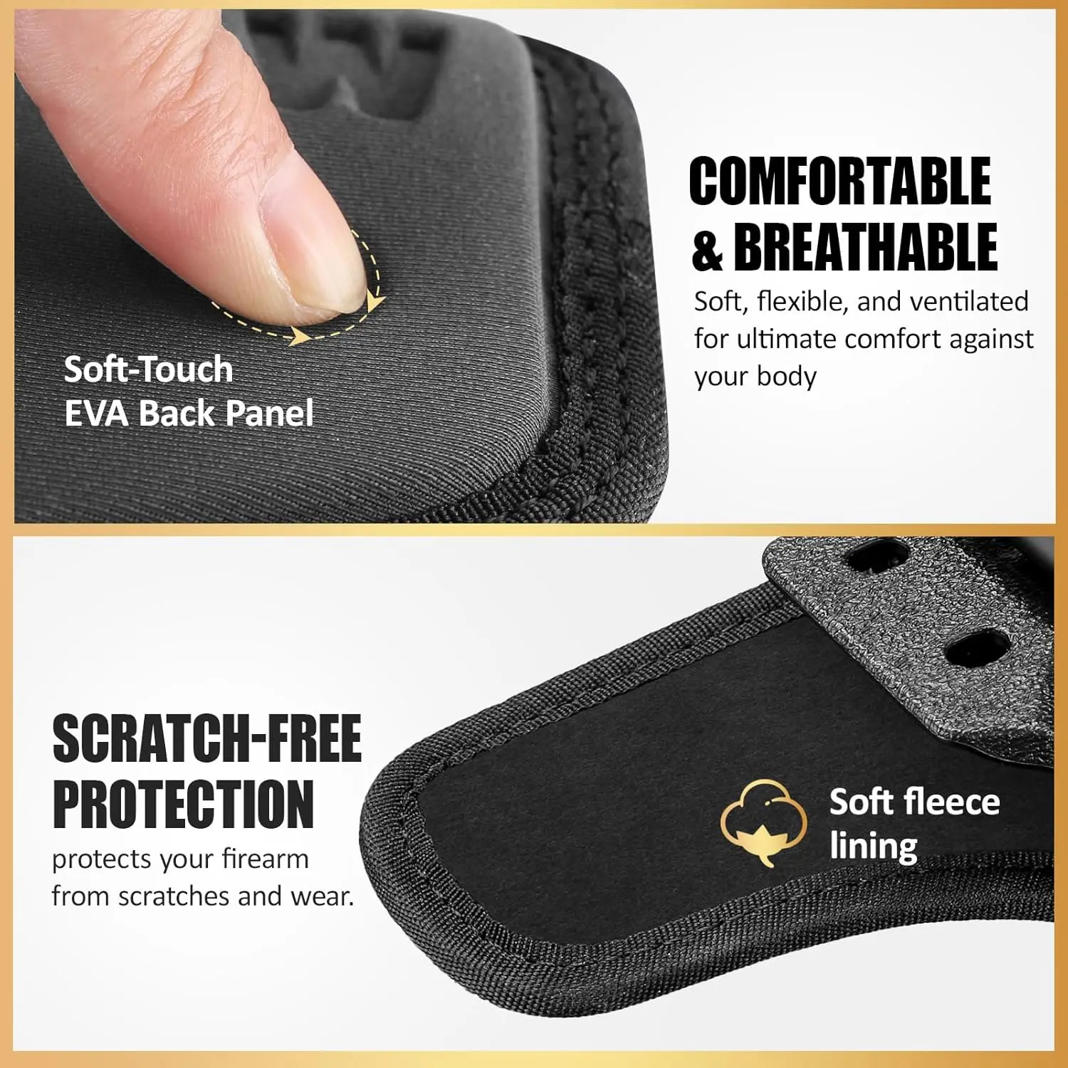 لـ Glock 43X / 43X MOS / 43/48 MOS / G48، جاهز بصري، حافظة IWB، حافظة حمل مخفية، حمل، راحة مطلقة، اليد اليمنى #5