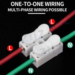 20 50 100Pcs lots Spring Wire Quick Connector 2P 3P Electrical Crimp Terminals Block ZiiZ Splice Cable Clamp Led Strip CH-2 CH-3