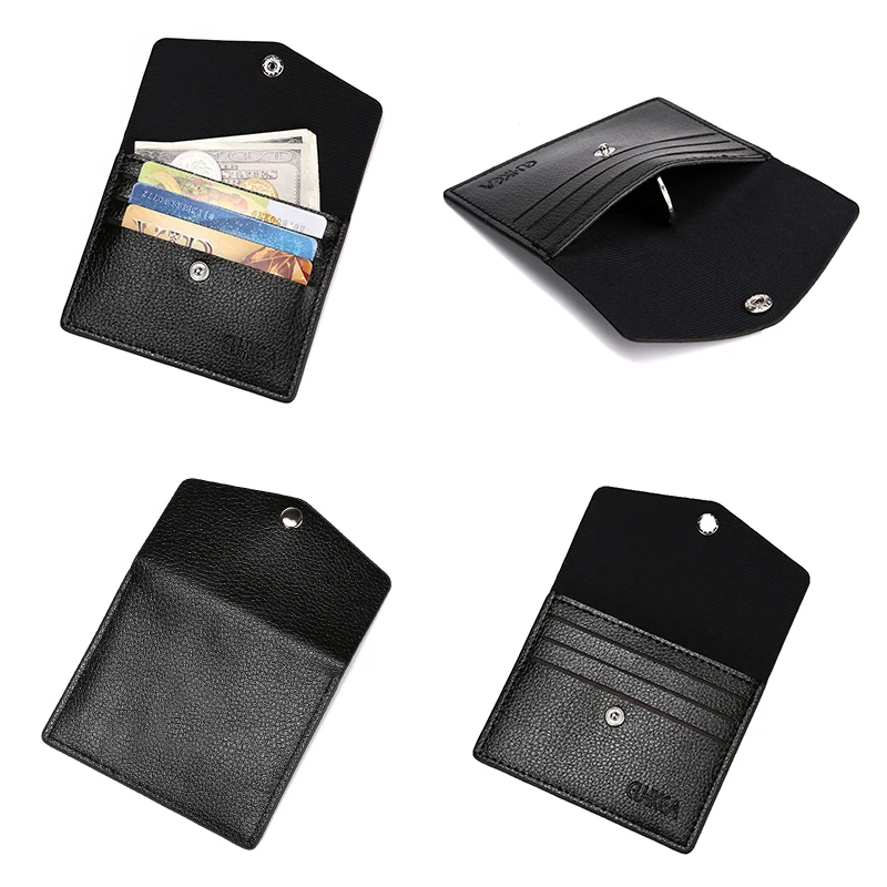 Men Women Multi Card Money Clip Short Wallet Fashion Portable PU Leather Male Ladies Wallet Clip