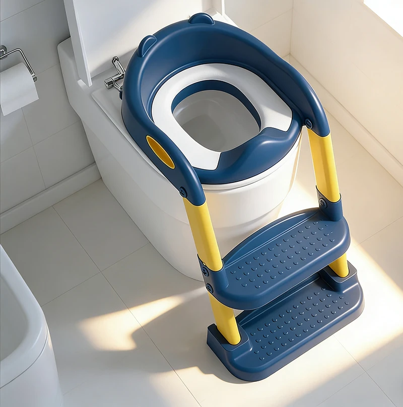 Portable Potty Training Seat with Step Stool Ladder Folding Toilet Training Chair for Baby Kids Children's Bathroom Essential